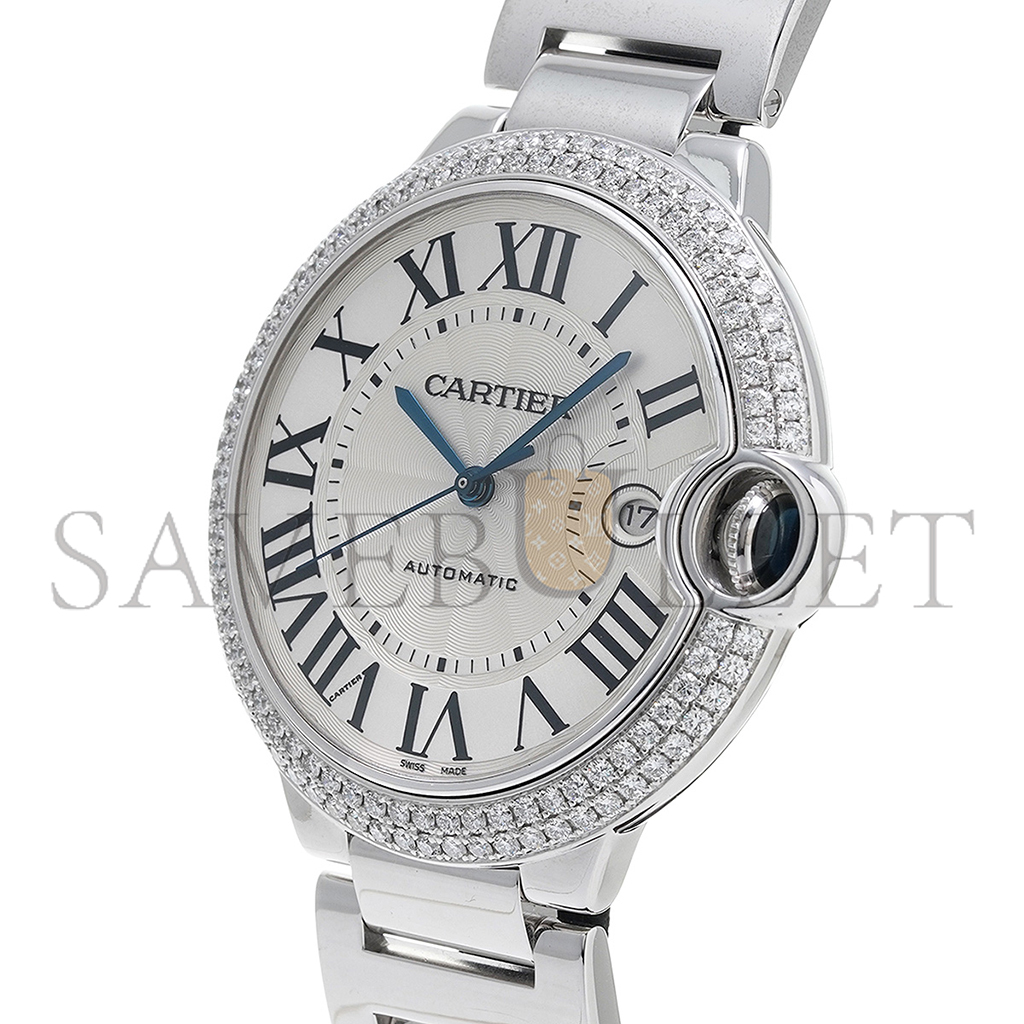 CARTIER BALLON BLEU DE 42MM SILVER MEN'S WATCH WE9009Z3